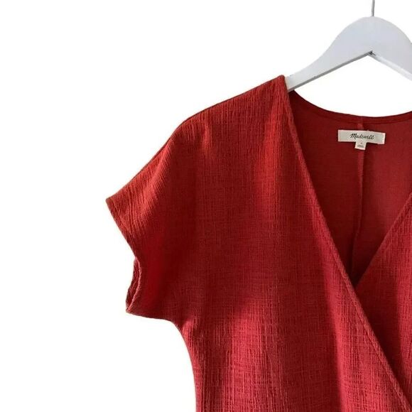 Madewell Cross-Front Bohemian Flutter-Sleeve Mini Dress  flattering SZ S#2099 - Picture 8 of 16